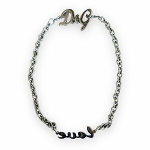 Dolce & Gabbana authentic Logo LOVE charm chain necklace vintage 00s silver tone